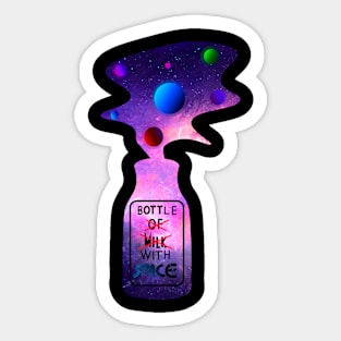 bottle with space Sticker